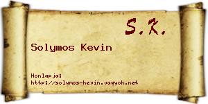 Solymos Kevin névjegykártya