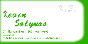 kevin solymos business card